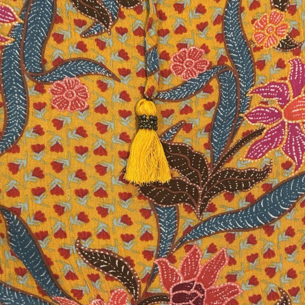 Daniel Rainn yellow tropical floral sleeveless blouse, size S - Picture 6 of 11